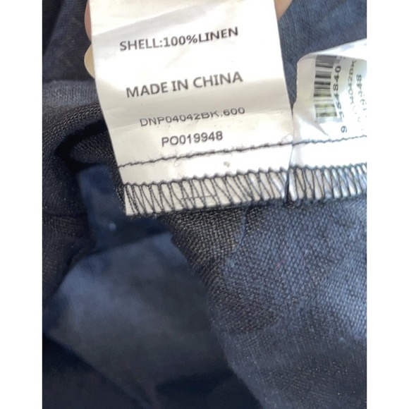 Dissh Linen Tie Front Sleeveless Crop Top Black Womens Size10 Minimalist Coastal - Picture 7 of 7